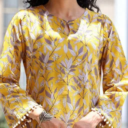 Libas Floral Printed Keyhole Neck Straight Kurta With Salwar image 4