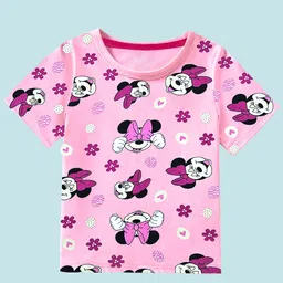 YK Disney Girls Pack Of 3 Minnie Mouse Printed T-shirt image 2