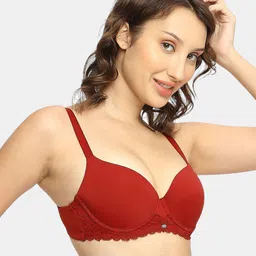 SOIE Women Medium Coverage Padded Wired Lace Bra image 2