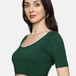 NOT YET by us Printed Round Neck Stretchable Saree Blouse image 5