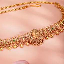 Rubans 22K Gold-Plated Stones Studded Temple Kamarbandh Waist Chain image 3