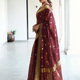 KALINI Ethnic Motifs Woven Design Zari Designer Banarasi Saree image 4