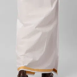 Ramraj Men Pack of 2 Zari Pure Cotton Dhotis image 2