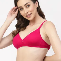 Floret Pack Of Two Solid Seamless Non Padded Transparent Back T-shirt Bras image 4