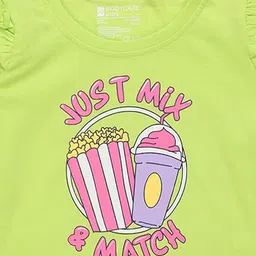 Bodycare Kids Infant Girls Green & Pink Printed T-shirt image 3