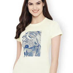 Fabflee Women Multicoloured 3 Printed Applique T-shirt image 2