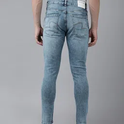 SPYKAR Men Kano Slim Fit Heavy Fade Stretchable Jeans image 4