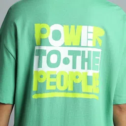 CULT Women Green Oversized Back Print Graphic T-shirt image 3