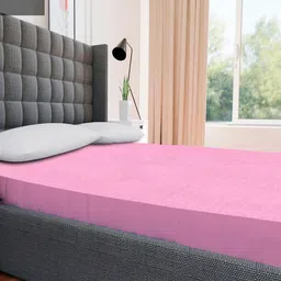 AVI Pink Solid Queen Size Waterproof Mattress Protector image 2