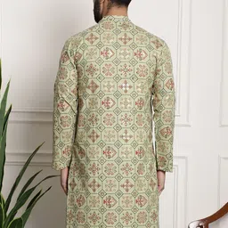 SOJANYA Ethnic Motifs Printed Band Collar Straight Kurta image 2