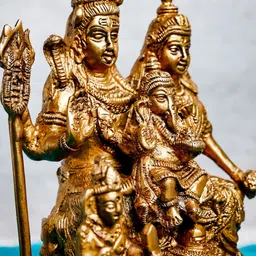 The Advitya Shiv Parivar Medium Brass Religious Idol image 4