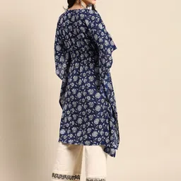 Sangria Women Floral Printed Extended Sleeves Floral Kaftan Kurta image 4