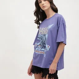 The Roadster Life Co. Printed Drop-Shoulder Sleeves Oversized T-shirt image 5