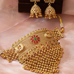 Rubans Women Gold-Plated Stone Studded Jewellery Set image 1