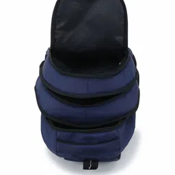LOOKMUSTER Unisex Blue & Black Colourblocked Backpack image 2