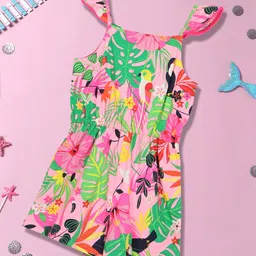 Nauti Nati Girls Floral Printed Pure Cotton Jumpsuit-image-73