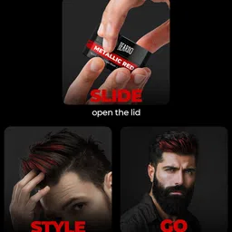 BEARDO Men Dye Hard Quick Dry & Zero Damage Temporary Hair Color 25g - Metallic Red image 5