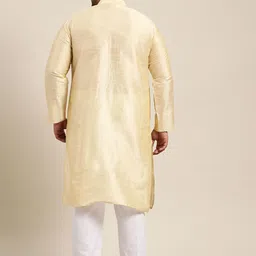 SOJANYA PLUS Size Men Golden Solid Kurta image 3