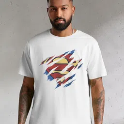 The Souled Store Men White Superman Printed Round Neck T-shirt-picture-24