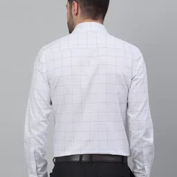 LOUIS STITCH Windowpane Checked Opaque Cotton Formal Shirt image 3