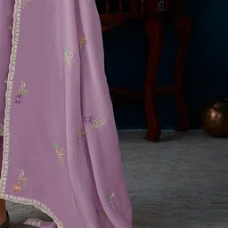 Indo Era Ethnic Motifs Embroidered Regular Beads And Stones Kurta With Trousers & Dupatta image 3