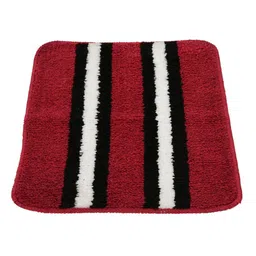 DREAM WEAVERZ Red & White Striped Anti Skid Doormat image 2
