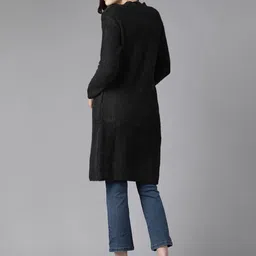Cayman Women Solid Longline Woollen Shrug image 3