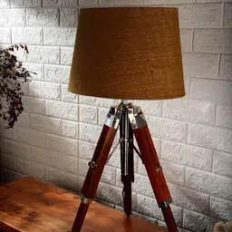 Grated Ginger Olive Brown Solid Contemporary Tripod Lamp-image-16