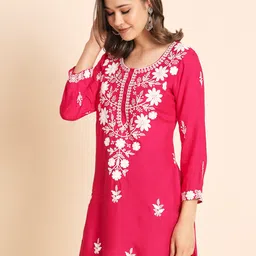 VAIRAGEE Floral Embroidered Kurtis image 4