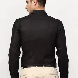 JAINISH Men Black Solid Regular Fit Formal Shirt image 2
