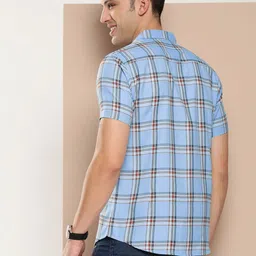 HERE&NOW Men Slim Fit Tartan Checked Casual Shirt image 5