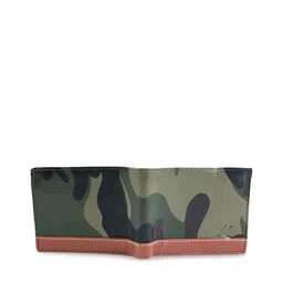Kastner Men Green & Tan Brown Camouflage Printed Two Fold Wallet image 2