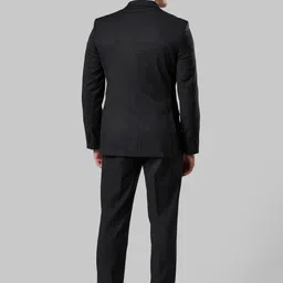 Raymond Men Black Solid Single-Breasted Formal Suit image 2