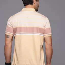 Louis Philippe Men Striped Polo Collar Pure Cotton T-shirt image 3
