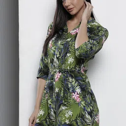 One Femme Green & Blue Printed Tunic image 3