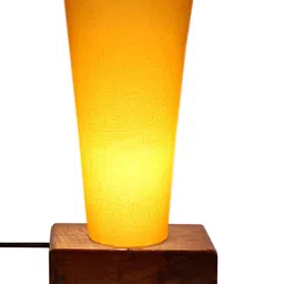 Devansh Yellow Solid Wooden Table Lamps image 4