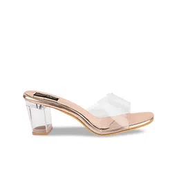 Shoetopia Pink Block Mules image 5