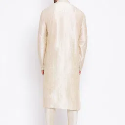 here&now x sanwara Sanwara Men Beige Solid Straight Kurta image 2
