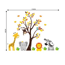 rawpockets Multicoloured Baby Wild Animals Printed PVC Vinyl Wall Sticker image 4
