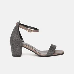 Marc Loire Women Grey Textured Block Heels image 4