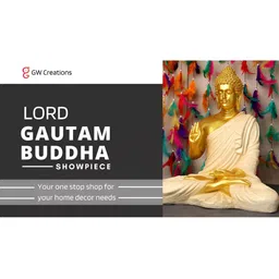 GW CREATIONS Peach-Coloured Buddha Idol Showpiece image 2