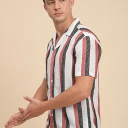 MOHICANS Men Textured Spread Collar Casual Shirt image 3