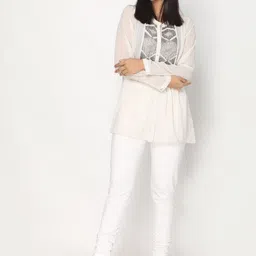 TSG Bliss Women Off White Solid Churidar-Length Leggings image 3