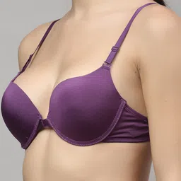 prettycat Pretty Cat Perfect Front Closure Purple Color Pushup Bra Lingerie Set image 4