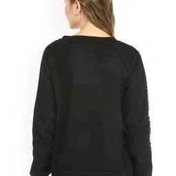 Zima Leto Women Multicoloured Self Design Sweatshirt image 2