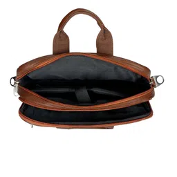Leather World Unisex Brown Solid Laptop Bag image 2