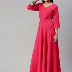Swishchick Pink Maxi Dress with Dupatta image 4