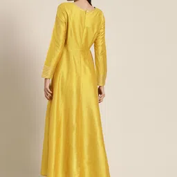 Shae by SASSAFRAS Mustard Yellow Ethnic A-Line Maxi Dress image 4