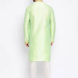 here&now x sanwara Sanwara Men Green Solid Straight Kurta image 4