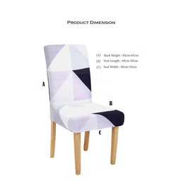 Cortina Set Of 4 White & Purple Printed Chair Covers image 3